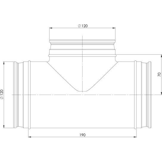 Thumbnail - Euro3plast, Belüftungssystem, T-JOINT 90 WITHOUT SEAL 120/120/90
