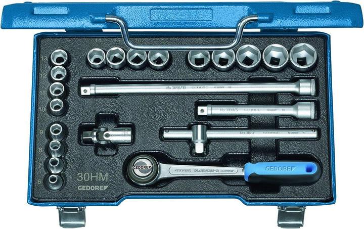 Actual product image Gedore Socket spanner set 3/8 (10 mm) (19 mm, 6 mm, 12 mm, 14 mm, 22 mm, 16 mm, 10 mm, 21 mm, 18 mm, 7 mm, 17 mm, 11 mm, 15 mm, 8 mm, 9 mm, 13 mm, 20 mm)