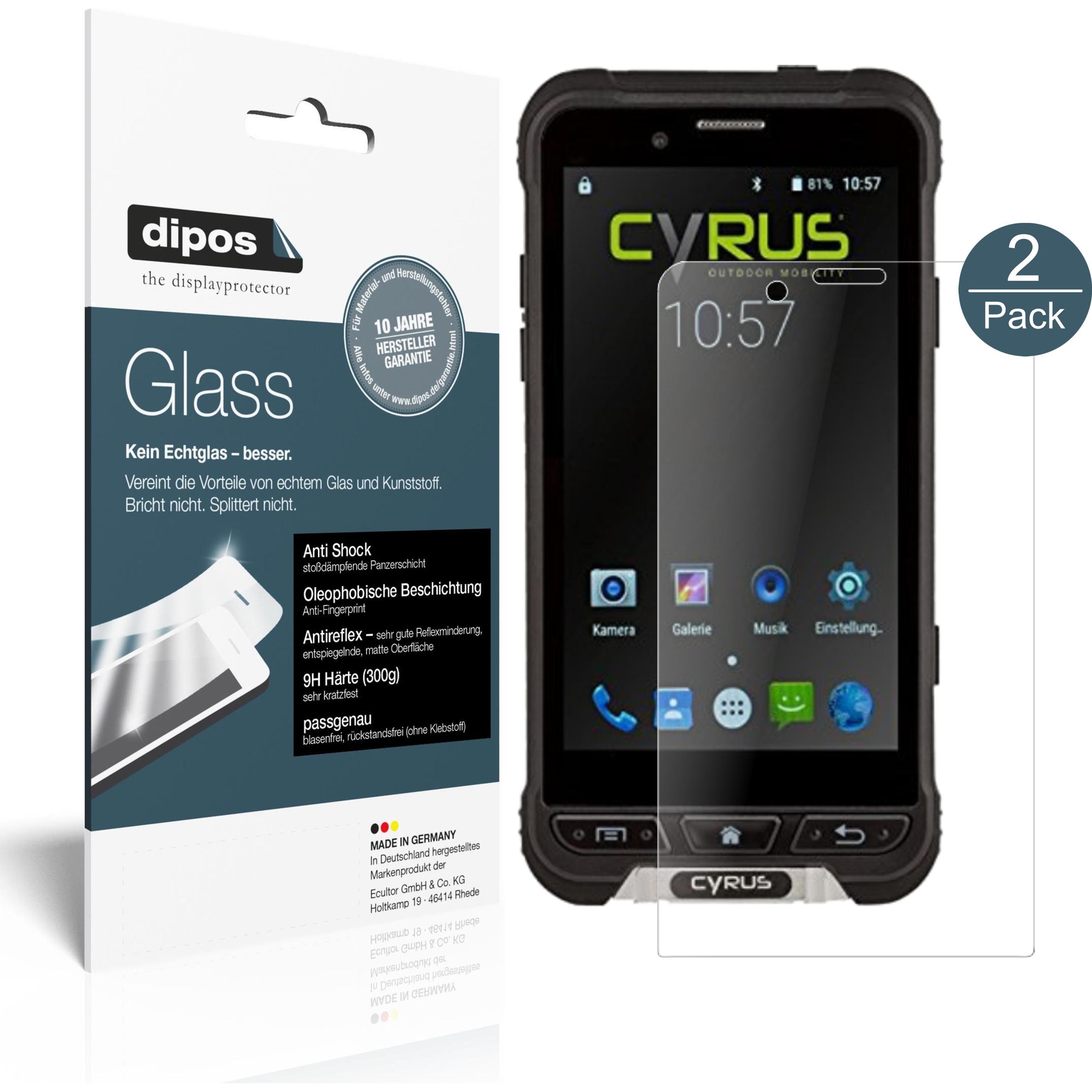 Dipos Displayschutz Anti-Shock (2 Stück, Cyrus CS 35 Freestyle), Smartphone Schutzfolie, Transparent