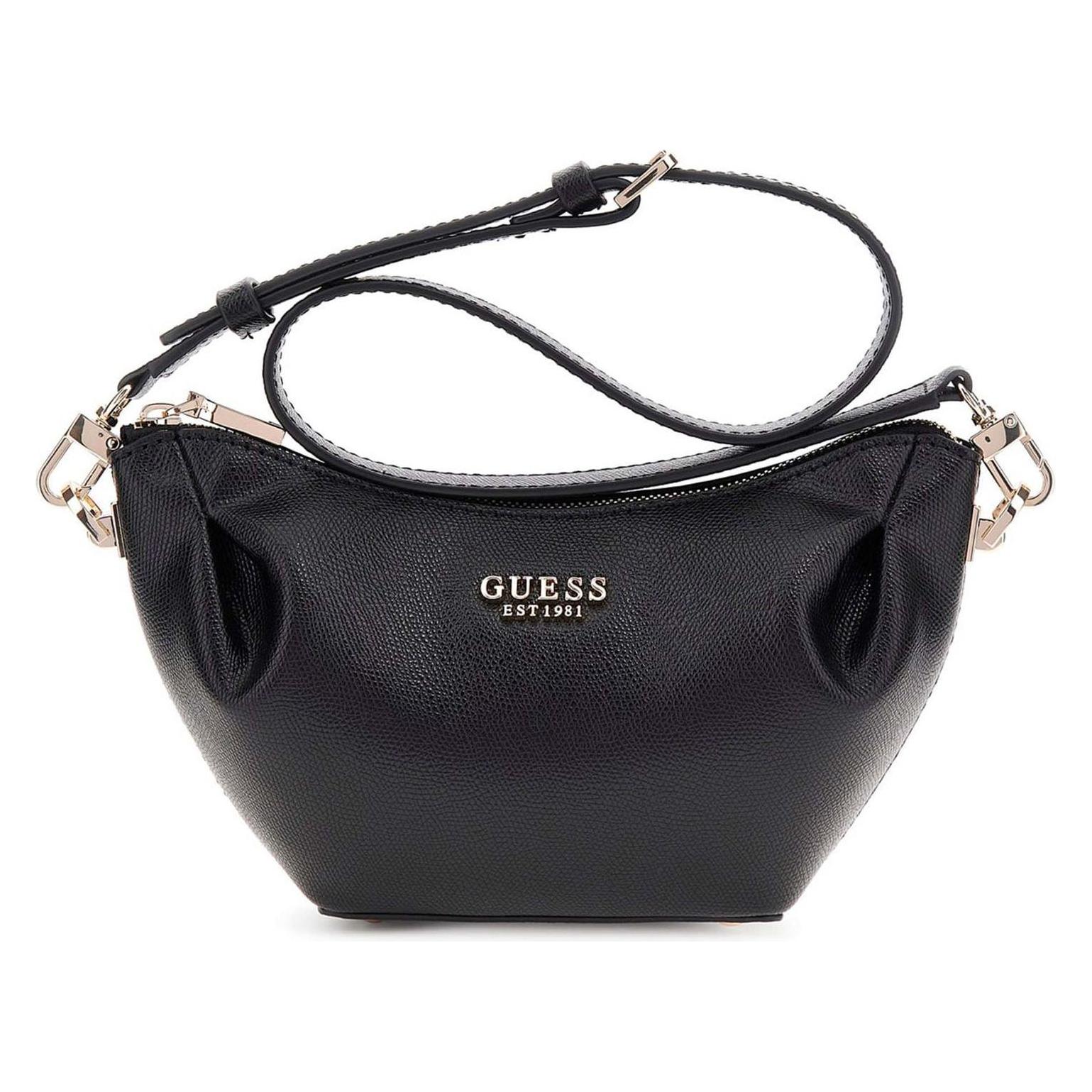 Guess, Damen, Handtasche, Amorette Top Zip Shoulder Bag, Schwarz