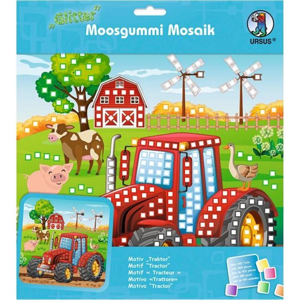 Ursus Moosgummi-Set Glitter Traktor, Mehrfarbig