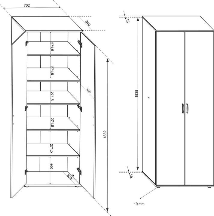 Actual product image Inter Link Arconati (70 x 34 x 189 cm)