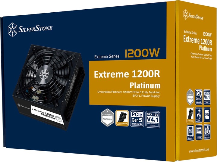 Immagine prodotto Silverstone SST-EX1200R-PL - Alimentatore Extreme Series SFX-L 1200W Cybenetics Platinum SFX12V 4.0 (1200 W)