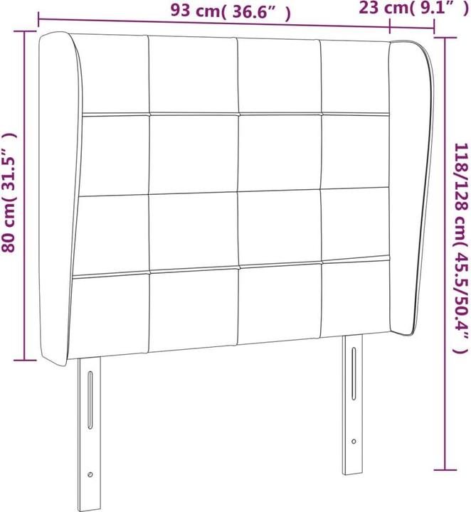 Actual product image vidaXL Kopfteil (93 x 23 x 128 cm)