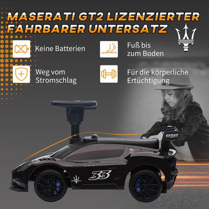 Produktbild Swisshandel24 Rutschauto, Bobby Car mit Stauraum, Hupe und Musik Schwarz 65 x 29 x 37 cm