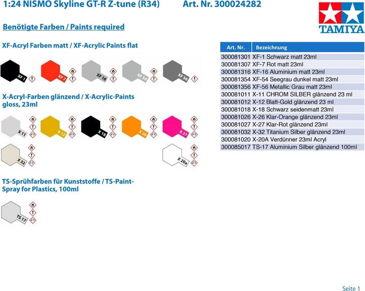 Actual product image Tamiya NISMO R34 GT-R Z-Tune