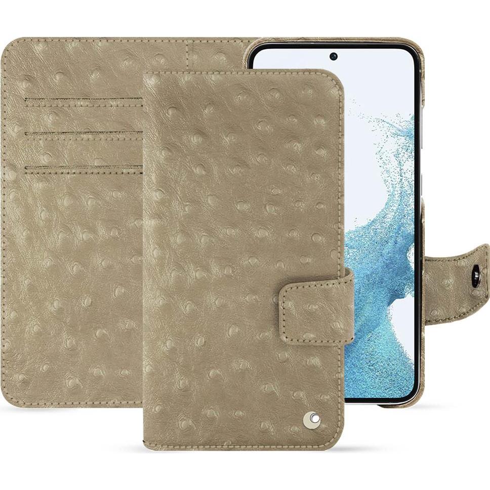 Noreve Lederschutzhülle Samsung Galaxy S23 (Samsung Galaxy S23+), Smartphone Hülle, Beige