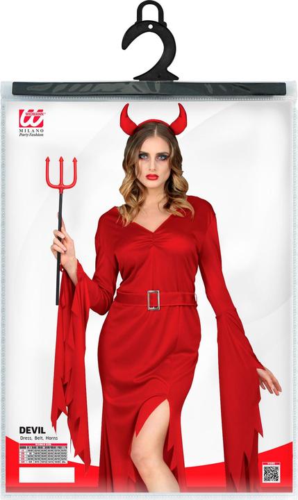 Actual product image Widmann Witch women's costume with dress, belt and devil horns (XXL)