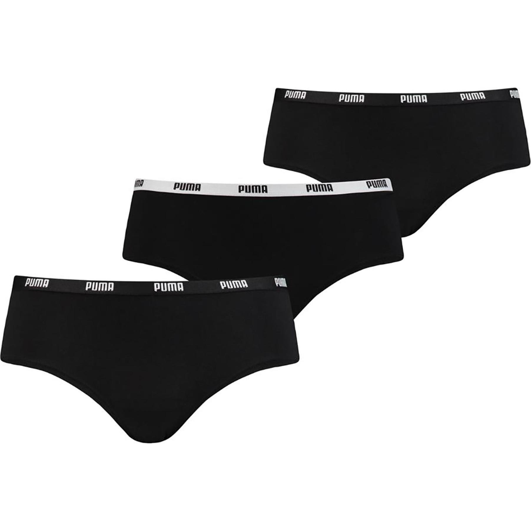 Puma, Damen, Unterhosen, Basic Hipster, Schwarz, (42, L, 3er Pack)