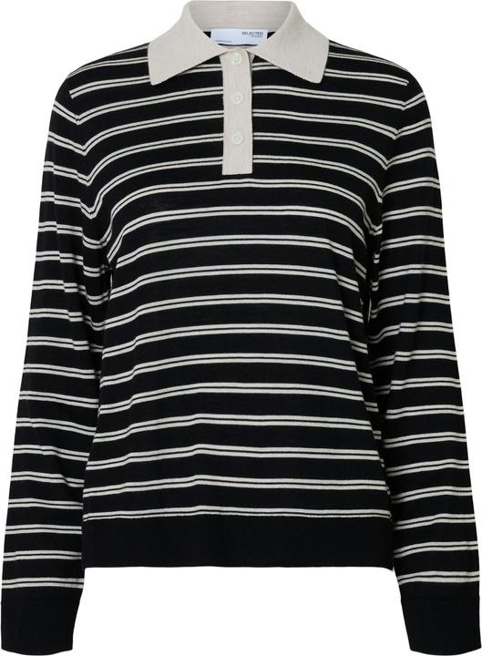 Actual product image Selected Femme 100% Merinowoll Langarm-Poloshirt (XXL)