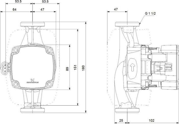 Produktbild Grundfos Hocheffizienz Umwlzpumpe ALPHA1 GO 25-80 180 220-240V 9H DC0