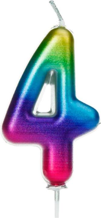 Actual product image Creative Party Candle 'Chiffre' Multicoloured - 4 (1 pcs.)
