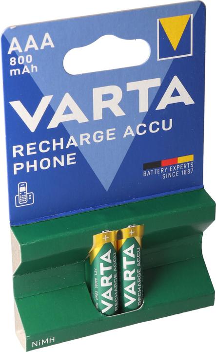 Image du produit Varta Recharger le téléphone d'Accu (2 pcs, AAA, 800 mAh)