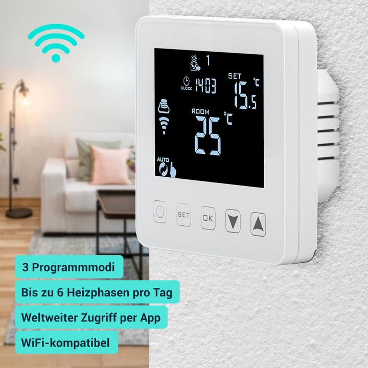 Immagine prodotto Casativo Termostato WLAN per il riscaldamento a pavimento, controllo tramite app, Siri, Alexa e GA
