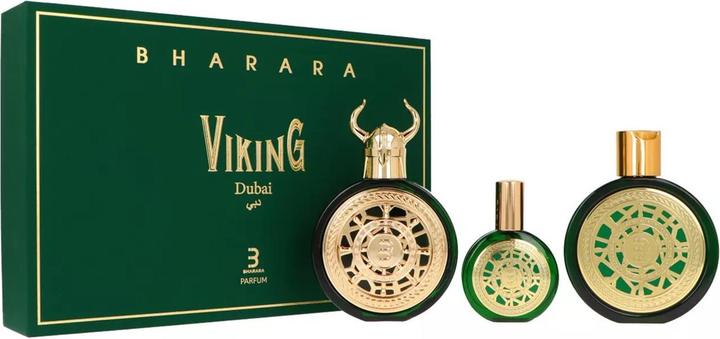 Image du produit Bharara Viking Dubai Gift Set Perfume 3.4oz 100ml with Mini 1.0oz 30ml and Body (Coffret de parfum)