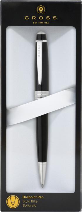 Actual product image Cross Twist action biros Bailey black lacquer chrome-plated fittings Blister (black-lacquer, Chrome plated, Chrome-plated fittings, 1x)