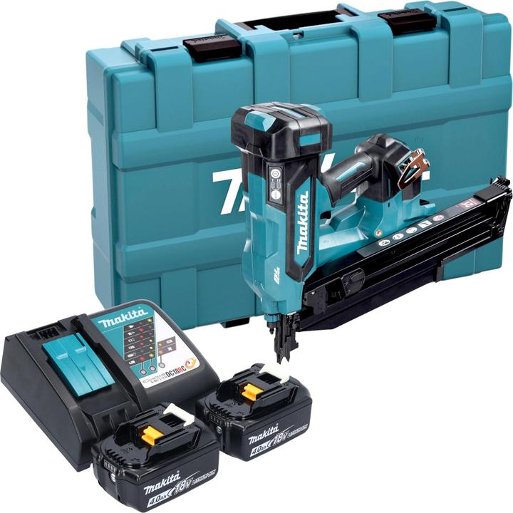 Makita DBN 901 RMK cordless nailer 18 V 50 - 90 mm brushless + 2x 4.0 Ah battery + charger + case