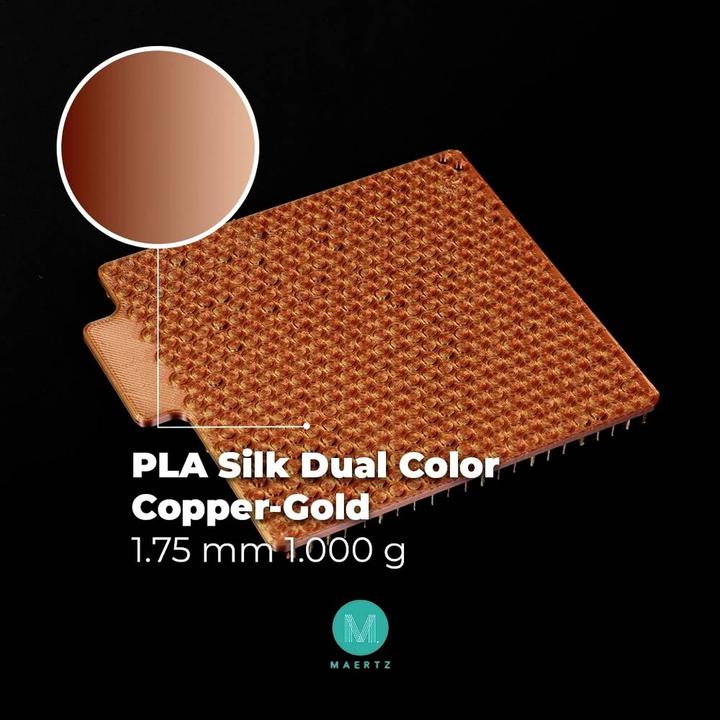 Produktbild Maertz PMMA-1021-003 PMMA-1021-003 Filament PLA-Seide Seidig glänzend 1.75 mm 10 (PLA, 1.75 mm, 1000 g, Gold, Kupfer)