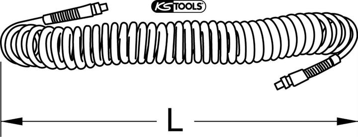 Actual product image KS Tools PU compressed air spiral hose. Ø 8mm 515.3335