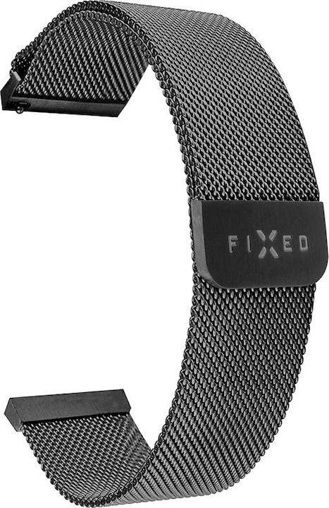 Fixed Mesh metal rem til Smartwatch Universal 22 mm Sort (22 mm, Edelstahl, Garmin vivoactive 4, Huawei Watch GT, Huawei Watch 2 Classic, Honor Watch Magic)