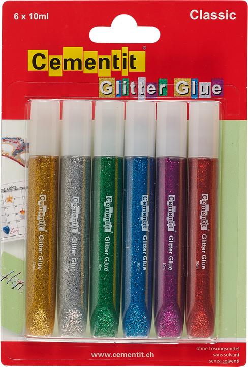 Cementit Glitter Glue Classic Blister à 6 x 10ml (100 g, 6 ml)