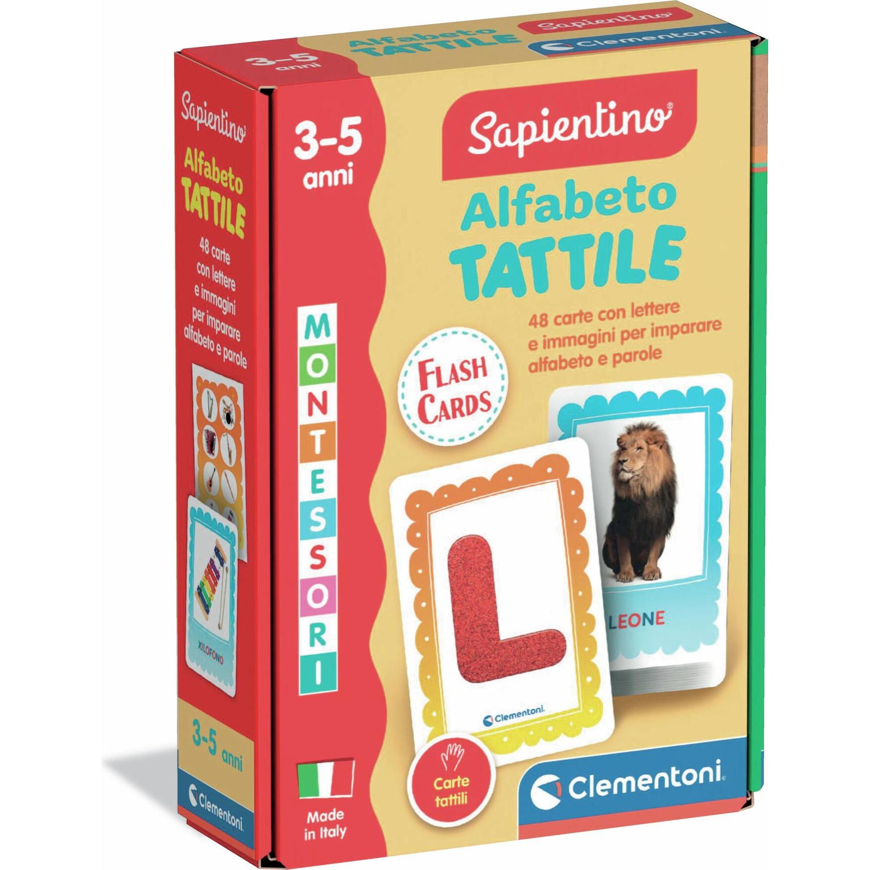 Clementoni Multicolore Montessori Flashcards Alfabeto Tattile