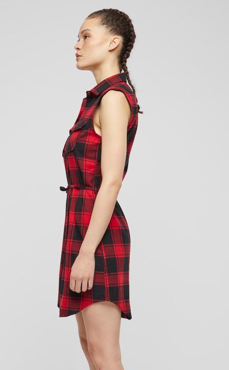 Actual product image Brandit Ladies Gracey Longshirt Top Size 5XL Colour Red/Black (5XL)