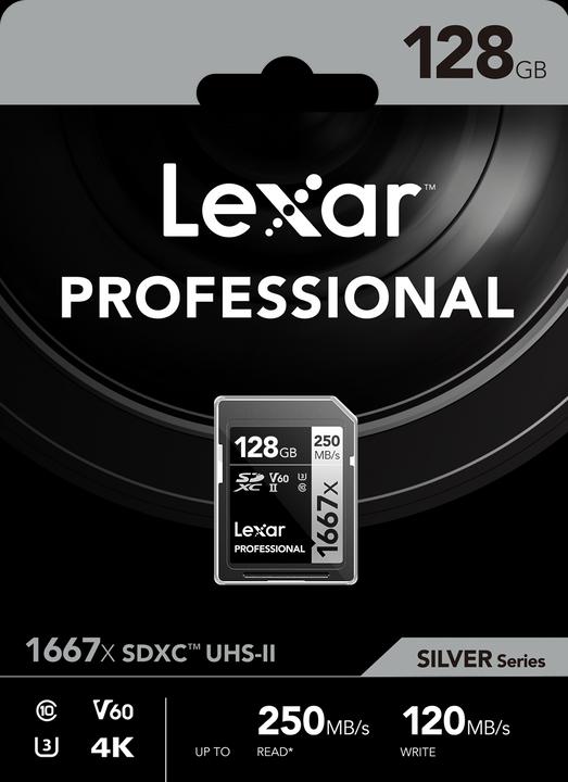 Produktbild Lexar Professional 1667x (128 GB, SDXC, U3, UHS-II)