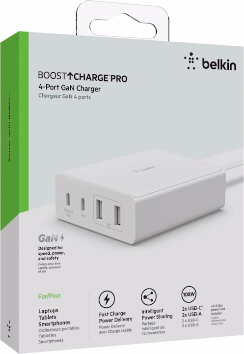 Image du produit Belkin Boost Charge Pro 4-Port GaN Charger (108 W)