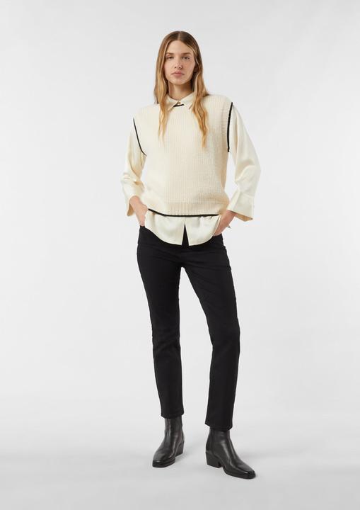 Image du produit Comma Strickpullunder Weicher Strickpullunder mit Kontraststreifen (36)