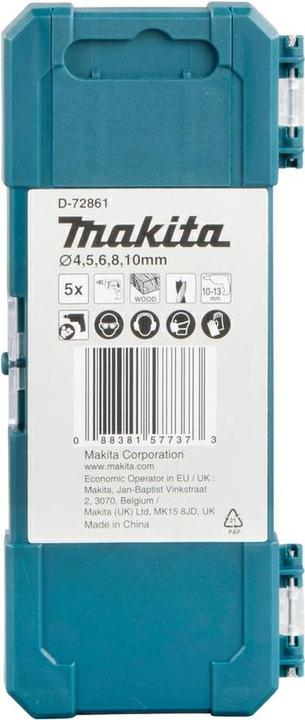Productafbeelding Makita Houtboren set 4-10mm (6 mm, 10 mm, 5 mm, 8 mm, 4 mm)