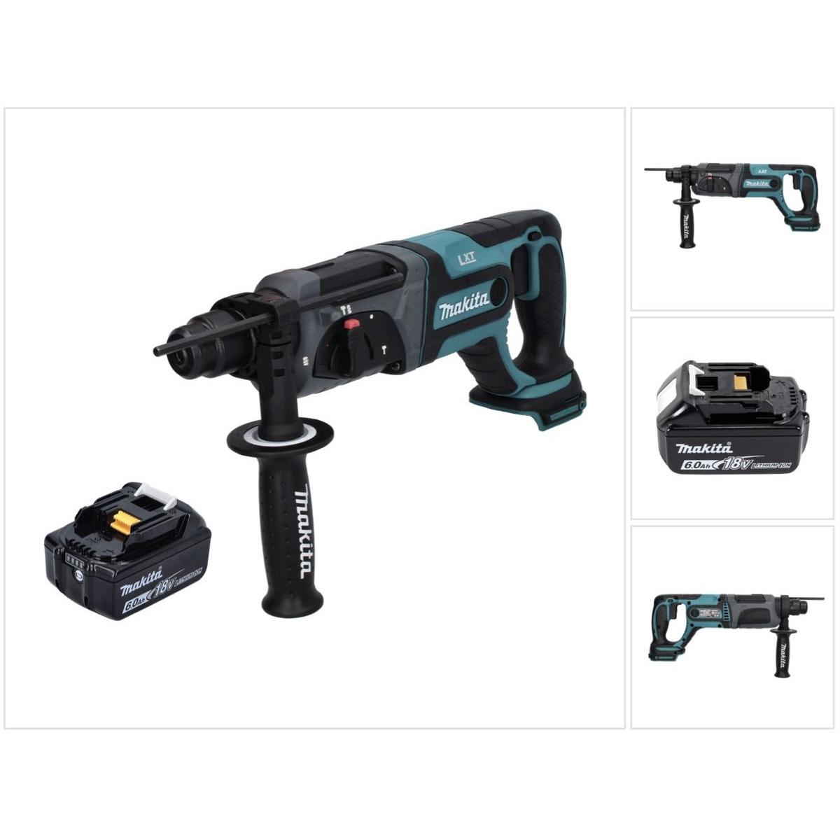 Makita, Bohrmaschine + Akkuschrauber, DHR 241 G1 Akku Bohrhammer 18 V 2,0 J SDS plus + 1x Akku 6,0 Ah - ohne Ladegerät (...