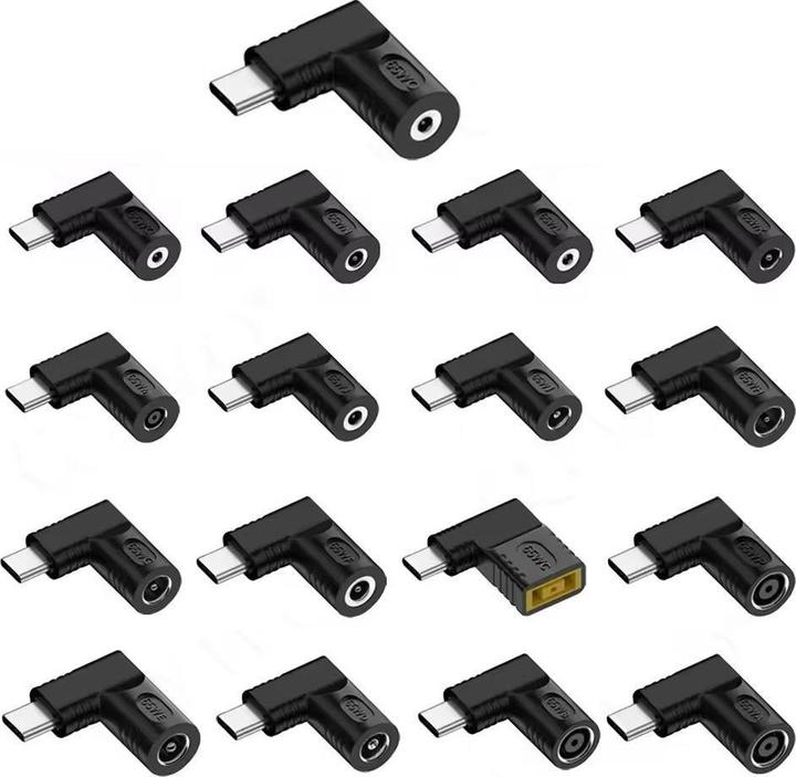 Produktbild PowerGuard 17-teiliges DC-zu-USB-C Adapter-Set (PD 5V/9V/20V max. 65W) (65 W)