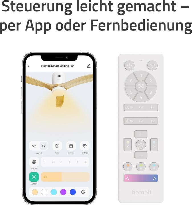Produktbild Hombli Deckenventilator mit Licht (43 dB)