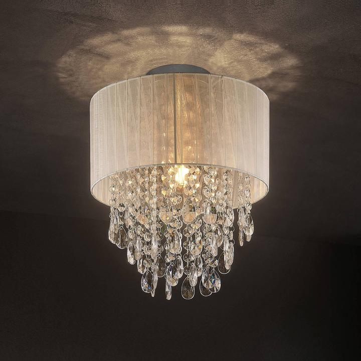 Actual product image Lindby Ewelina ceiling lamp with glass hanging (E27)