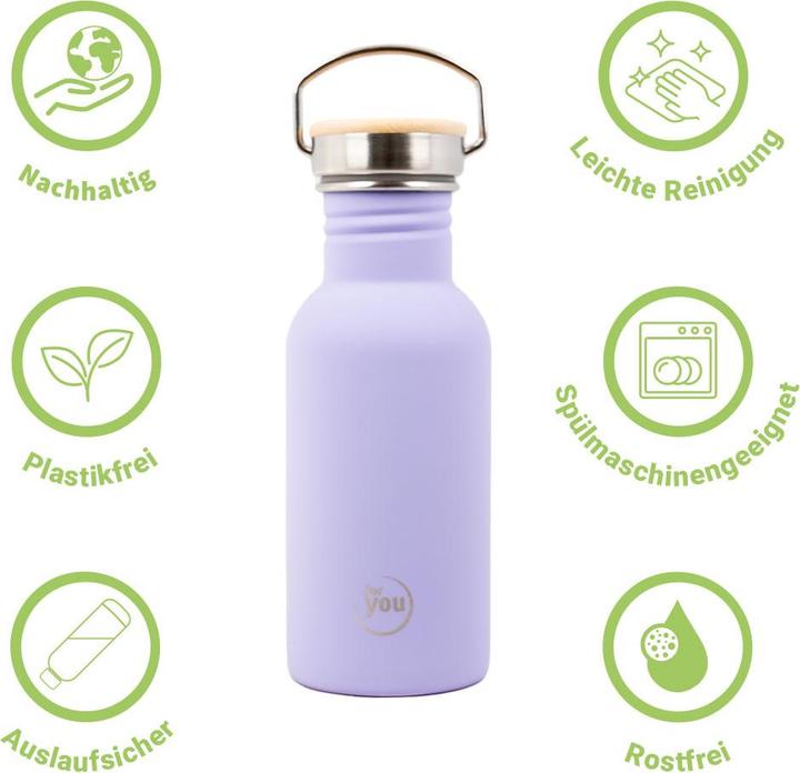 Actual product image For You Drinking bottle for children - Purple lion | stainless steel | 500 ml (0.50 l)