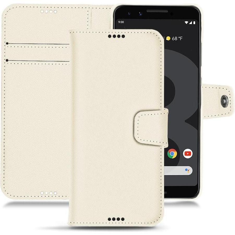 Noreve Lederschutzhülle Wallet (Google Pixel 3), Smartphone Hülle, Weiss