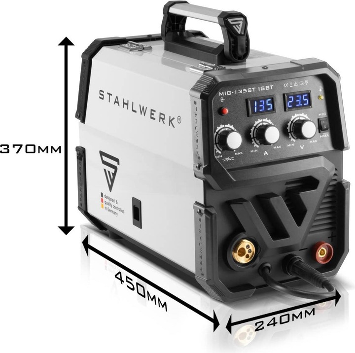 Actual product image Stahlwerk MIG MAG 135 ST IGBT inert gas welding machine with 135 amps with electric hand