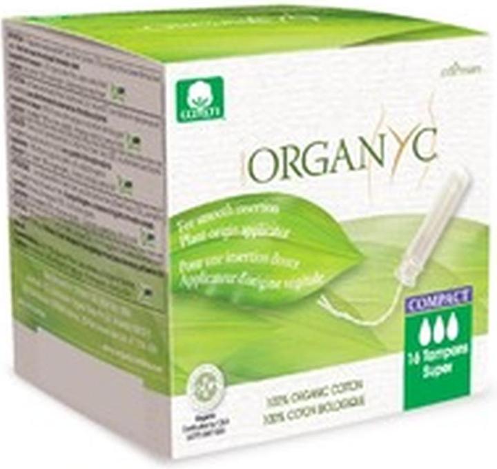 Actual product image Organyc Super Compact Applicator Tampons Super