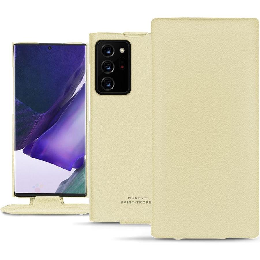 Noreve Lederschutzhülle vertikal (Samsung Galaxy Note 20 Ultra), Smartphone Hülle, Beige