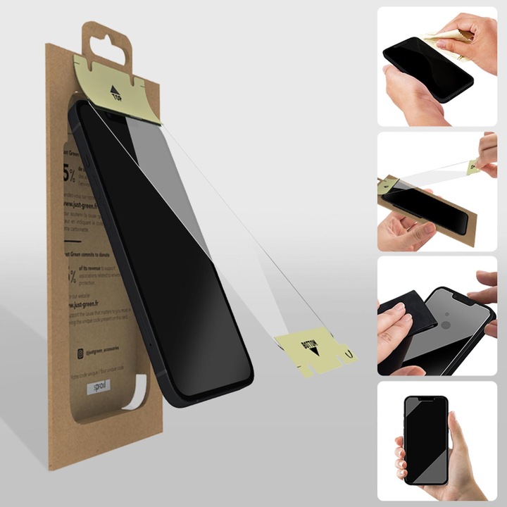 Produktbild Just Green Bio Screen Protector (1 Stück, Apple iPhone 13 mini)
