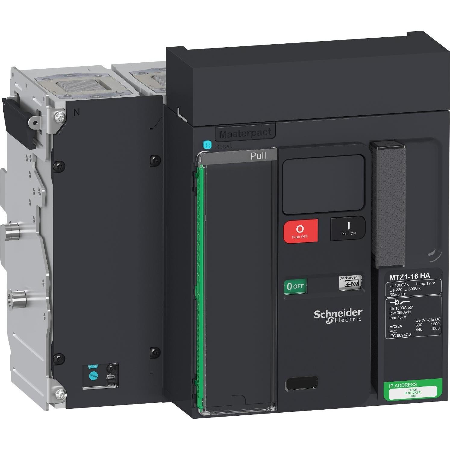 Schneider Electric, Systemstromversorgung, Lasttrennschalter Masterpact MTZ1 1600A HA Icm 60kA/690V 4