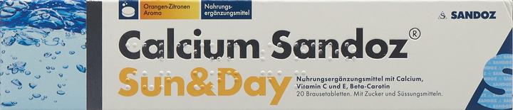 Nährwerte und Zutaten Sandoz Sun Day (20 Stück, Brausetablette, 126 g)