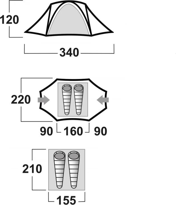 Actual product image Husky Falcon 2 (Dome tent, 4.20 kg, 2 persons)