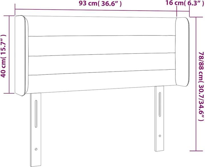 Image du produit vidaXL LED Kopfteil (93 x 16 x 88 cm)