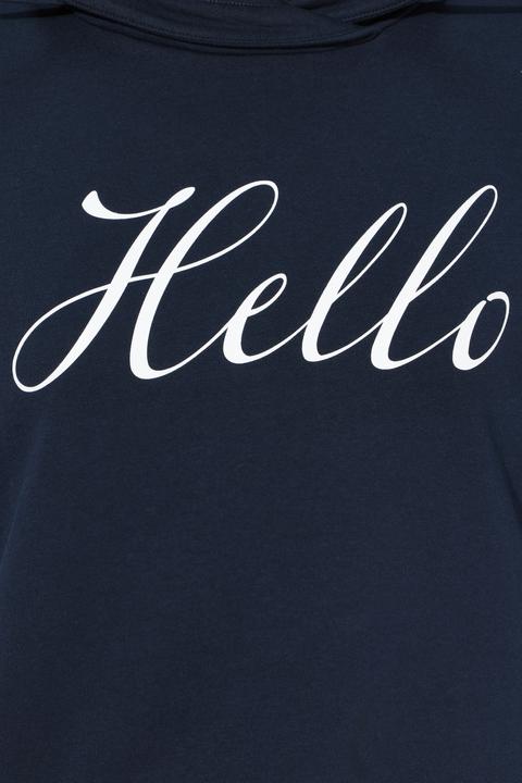 Produktbild Ulla Popken Sweatshirt, Classic Fit, HELLO, Stehkragen (46, 48)