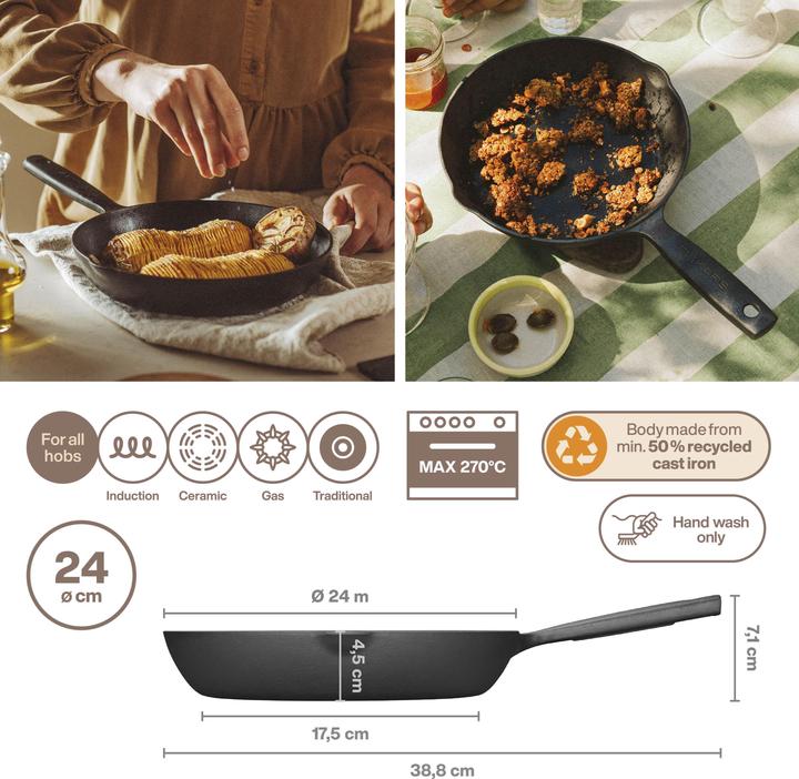 Produktbild Fiskars CREA 1075700 (24 cm, Bratpfanne, Gusseisen)