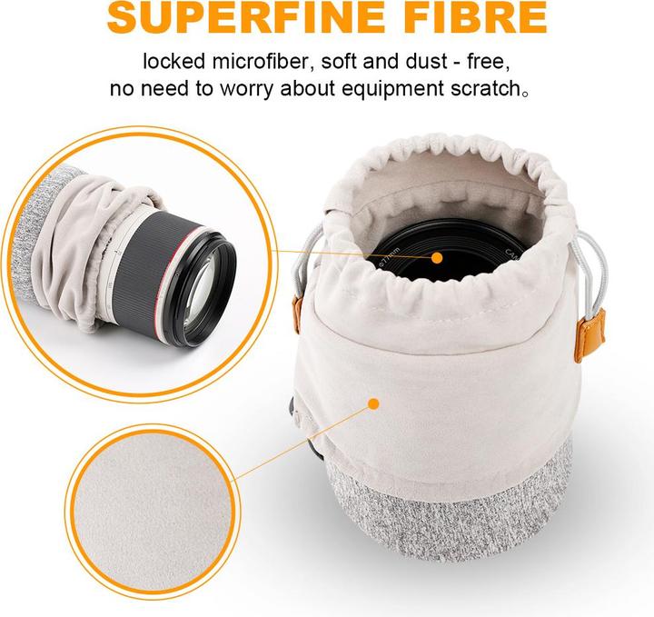 Actual product image K&F Concept 2in1 Camera Lens Pouch (Lens bag)