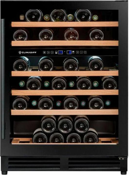 Climadiff Weinkühlschrank CBU50D2B Unterbau, 2 Zonen, 51 Flaschen