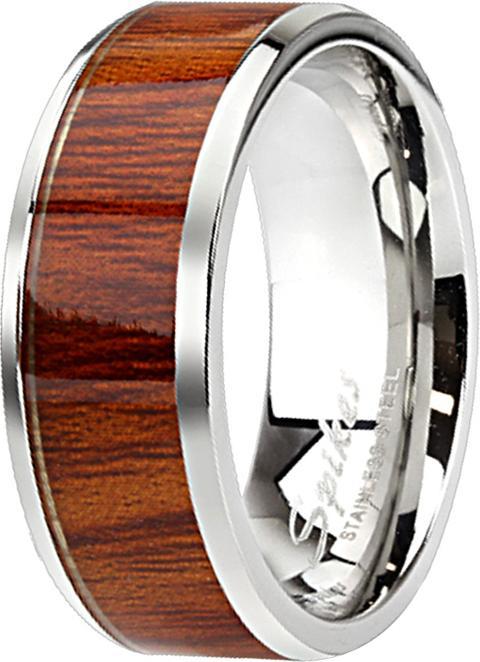 Immagine prodotto Star Piercing Ring silber Holzeinlage (senza ottone, Acciaio chirurgico 316L)